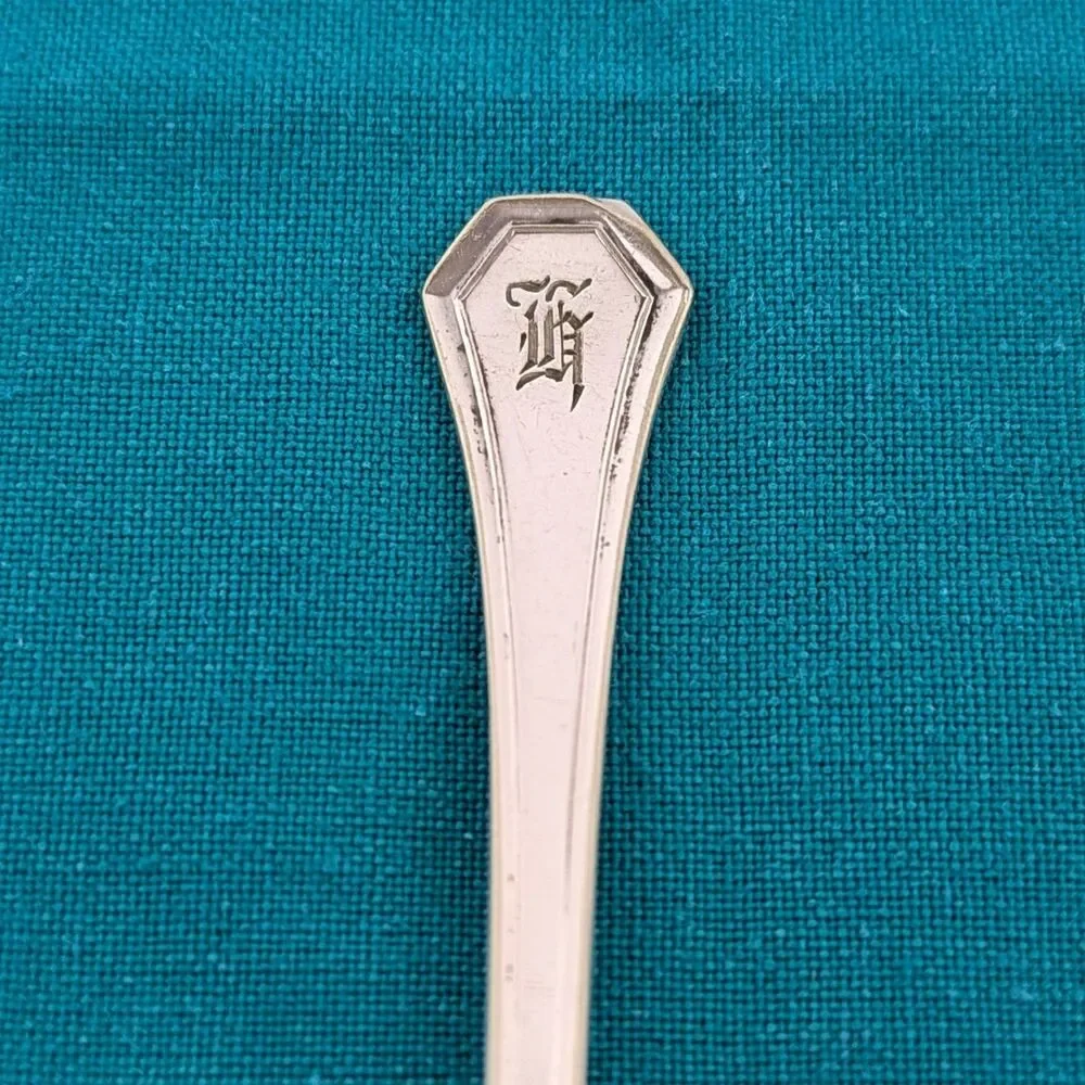 Demitasse Spoon Silverplate Monogrammed Reed & Barton Sierra 4 1/4 Inch 1914